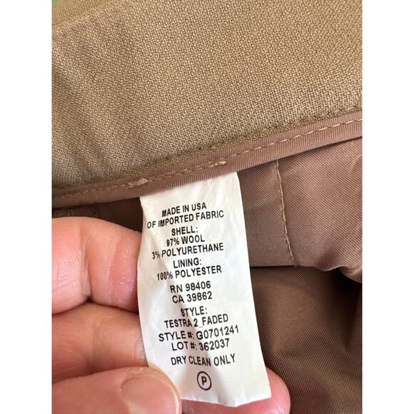 Theory Testra 2 Wool Trouser Pants in Tan, Size 6 - Picture 7 of 7